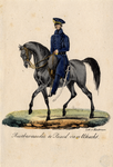 32498 Afbeelding van het uniform van een rustbewaarder te paard.
